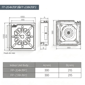 Unidad de Ventilador de Cassette Midea Serie K, FCU de Enfriamiento y Calefacción Rápidos, Duradera y Eficiente, Instalación Empotrada en Techo - Product Image 6