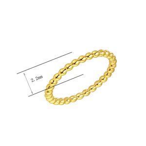 Kirin Juwelen Fijne Rekbare 14K Goud Gevulde <span class=keywords><strong>Spacer</strong></span> Kraal Stapelbare 925 Zilveren Vinger <span class=keywords><strong>Ring</strong></span> - Product Image 6