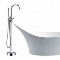 Robinet de baignoire antique en laiton chromé de haute qualité avec double poignée et bec flexible, ensemble de douche à main, cartouche céramique, pour usage hôtelier