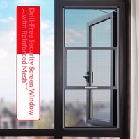 Moustiquaire de fenêtre coulissante verticale moderne en acier inoxydable, maille diamantée anti-insectes et anti-effraction, sécurité anti-pincement pour la maison