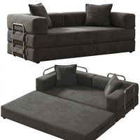 Canapé convertible inclinable modulaire deux places, canapé-lit sans structure, canapé de sol à assise profonde, compressé pour villa, vente en gros