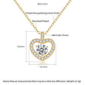 LUOTEEMI แฟชั่น สร้อยคอจี้รูปหัวใจประดับเพชร CZ รูปหัวใจและลูกศร ดีไซน์ใหม่ - Product Image 3