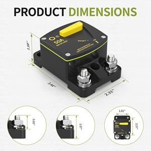 12V-48V Dc Handmatige Reset Auto Stroomonderbreker 50a Surface Mount Zonne-Energie Systeem Waterdichte Stroomonderbreker Voor Marine Rv Truck - Product Image 2