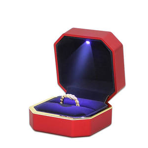 FANDIJI Custom Logo LED Mini Jewelry Box Luxury Packaging Set With Colored Lights for Necklace Engagement Proposal <strong>Ring</strong> <strong>Storage</strong> - Product Image 2