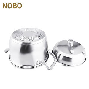 Elegante cucina di Design La Sera Stock Pot granito chirurgico in acciaio inox Set di casseruole con coperchi in acciaio - Product Image 6