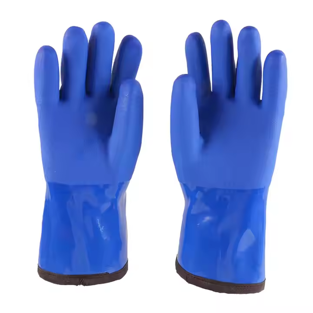 CE Certified Cold/Chemical Resistant Industri Gloves with Acrylic Fleece PVC Anti-Slip Durable Work Gloves