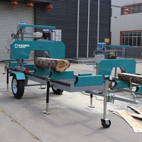 Scie à ruban circulaire pour bois, machine à scier horizontale pour le travail du bois, fonctionnant au gaz/diesel/électricité