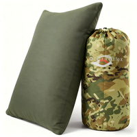 Oreiller de voyage de camping en mousse à mémoire déchiquetée hypoallergénique-Housse amovible 100% coton Oeko-Tex, respirant et compressible