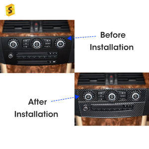 ES DJ5009 fibre <span class=keywords><strong>de</strong></span> carbone voiture climatisation CD Center Console panneau décorations cadre autocollants pour <span class=keywords><strong>BMW</strong></span> E60 série 5 accessoires - Product Image 4