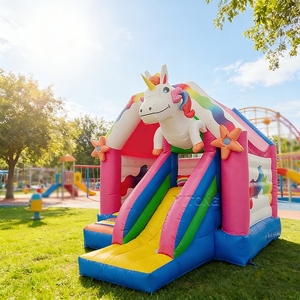 <b>Inflatable</b> Castle Pink Bounce Jumping <b>House</b> PVC <b>Inflatable</b> Bouncing Jumper <b>Inflatable</b> Castle for Kids and Adults - Product Image 1