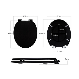 OEM ODM Luxury <strong>Black</strong> <strong>Wood</strong> Grain Molded <strong>Wood</strong> <strong>Toilet</strong> <strong>Seat</strong> Soft Close Quick Release Easy Clean Universal Oval WC <strong>Seat</strong> for Hotel - Product Image 5