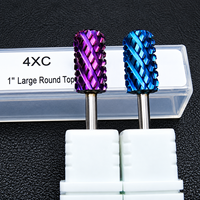 Foret à ongles professionnel 4XC en carbure de tungstène à tête ronde large pour lime à ongles électrique, manucure et pédicure