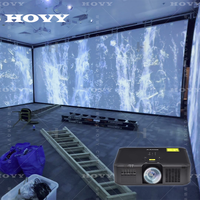 Solution de projection immersive 4K pour hôtels et restaurants HOVY, système de projection murale et au sol avec écran LCD, salle à manger interactive, objectif laser intégré
