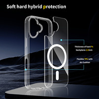 Coque transparente magnétique pour iPhone 18 Pro, protection cristalline pour iPhone 18 17 Pro Max