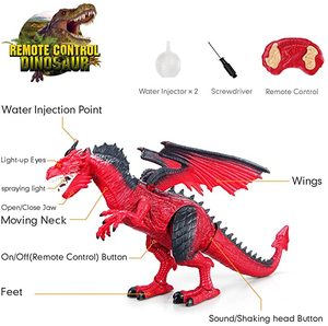 Ferngesteuerte Dinosaurier-Figuren RC Laufender Dinosaurier in Großer Größe mit Brüllgeräusch Sprühfunktion Leuchtende Augen für Geburtstagsgeschenke - Product Image 3