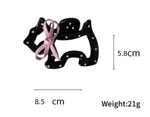 Pinzas para el Cabello de Plástico Ecológicas con Temática de Animales Adorables, Diseños Ajustables de Cachorro y Tiburón con Lazos Decorativos - Product Image 3