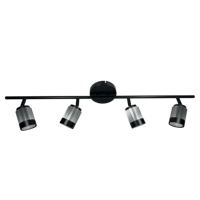 Ampoule LED GU10 à 4 lumières à rail fixe pour suspension d'intérieur Nickel brossé Finition noire pour lustres décoratifs et lampes suspendues