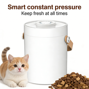 Seau de stockage d'aliments pour animaux de compagnie, conteneur sous vide avec intérieur en acier inoxydable, grande capacité, batterie - Product Image 3