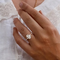 Bague de fiançailles en or massif 10K/14K/18K avec diamant de laboratoire ovale de 0,5 à 3 carats et pierres latérales rondes graduées, certifiée IGI, couleur DEF, CVD/HPHT