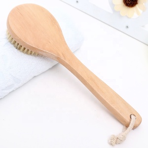 Best Quality 25cm Wooden Handle Natural Body Massage <strong>Brush</strong> Oval-Shaped <strong>Back</strong> Shower <strong>Brush</strong> - Product Image 2