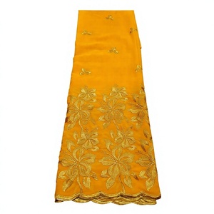Tela de voile de algodón peinado de alta calidad, transpirable, bordada, tradicional, multicolor, túnica sudanesa para mujer, lafaya. - Product Image 4