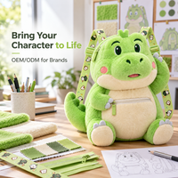 Sacs à dos en peluche personnalisés en usine, sacs bandoulière en peluche dinosaure, sacs en peluche doux de dessins animés, faible MOQ, fabrication OEM, créez votre propre design