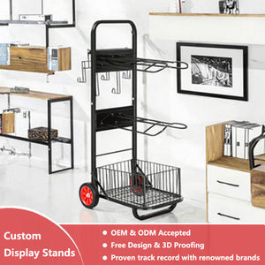 Carro de Transporte Metálico con Asa Ajustable y Ruedas para Mudanza de Equipaje en Vestíbulos de Hoteles - Product Image 3