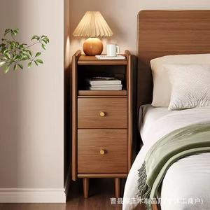 Solid <b>wood</b> bedside <b>table</b>, <b>small</b> and ultra-narrow living room bedroom bedside shelf, <b>small</b> bedside <b>table</b>, 20CM wall-mounted - Product Image 3