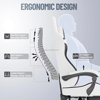 Chaise de jeu ergonomique en cuir avec fonction inclinable, base pivotante, repose-pieds, design moderne pour adultes