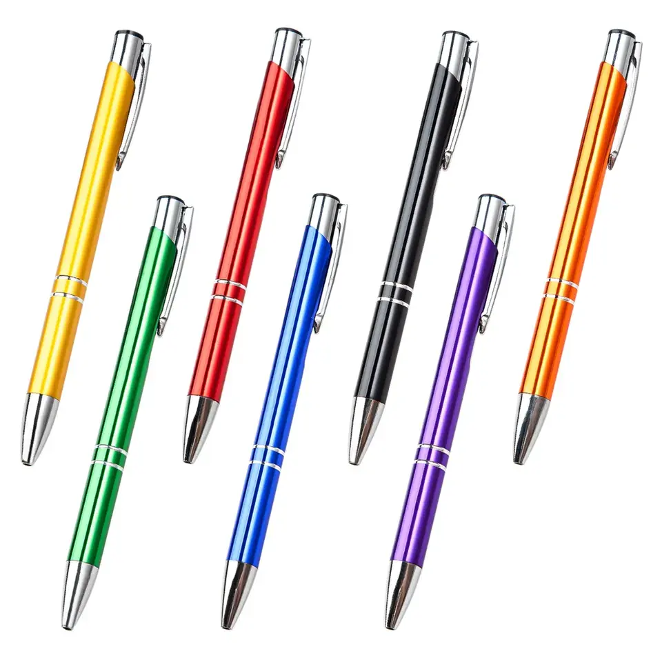 Fábrica Atacado Metal Ball Pen Com Logotipo Personalizado Publicidade clique Pen Gravura Presente Personalizado Caneta Esferográfica