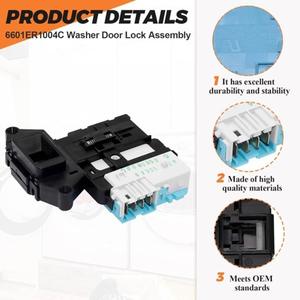 Conjunto de Cerradura para Puerta de Lavadora General 6601ER1004C 110V, Pieza de Plástico Eléctrica Duradera - Product Image 2