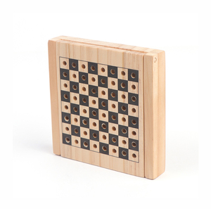 Jeu d'<span class=keywords><strong>échecs</strong></span> de poche pliant en bois avec chevilles Jeu de société pliable Stratégie de réflexion pour enfants et adultes - Product Image 5