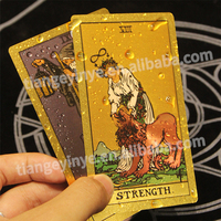 Jeu de cartes de tarot oracle en pvc de luxe étanche et déjoué en or