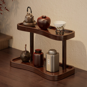 Espositore per Tazze in Bambù a Doppio Livello, Organizzatore da Scrivania per Tazze d'Acqua e Caffè, Scaffale Porta Tazze - Product Image 2