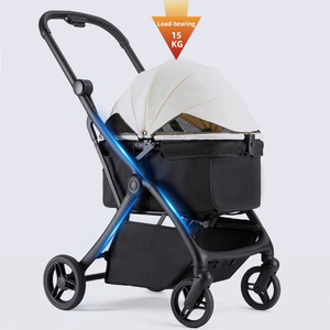 <span class=keywords><strong>Poussette</strong></span> <span class=keywords><strong>pour</strong></span> <span class=keywords><strong>chien</strong></span> rose moyen à cadre en aluminium léger de luxe <span class=keywords><strong>Poussette</strong></span> <span class=keywords><strong>pour</strong></span> animaux de compagnie pliante en un clic avec 4 roues sans fermeture éclair - Product Image 4