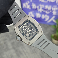 Nouvelle montre automatique de luxe pour homme, ultra-fine, en céramique grise, modèle 55-01, étanche, squelette, mécanique, pour affaires