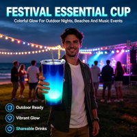 Gobelet lumineux activé par l'eau LED, gobelet promotionnel personnalisé, gobelet lumineux clignotant