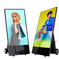 Affichage numérique extérieur 43 pouces en forme de A, étanche IP65, avec batterie rechargeable, kiosques numériques LCD mobiles, totem commercial