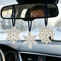 Diffuseur d'arômes en céramique de Noël, ornement flocon de neige, diffuseur de parfum pour voiture, décoration d'intérieur, désodorisant, pendentif suspendu