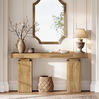 Table console longue de meubles en bois pour couloir et table d'entrée de ferme derrière le canapé pour le salon