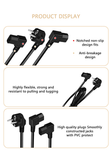 Dây nguồn thay thế EU 1.5M 1.8M, dây nguồn 16A, đầu nối C13 EU, cáp nguồn Châu Âu Cee7/7 Schuko sang đầu nối IEC C13 góc vuông - Product Image 2