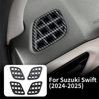 Pour Suzuki SWIFT 2024 2025 brillant noir fibre de carbone Style ABS voiture sortie d'air de contrôle Central tableau de bord cadre autocollant