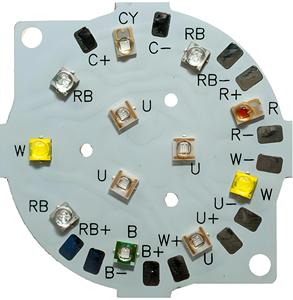 PCB circulaire personnalisé avec canaux séparés R/B/<span class=keywords><strong>RB</strong></span>/W/U, haute conductivité thermique, MCPCB pour aquarium d'eau douce et d'eau salée - Product Image 2
