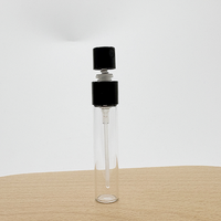 Mini flacon pulvérisateur cylindrique 1ml 1.5ml 2ml 2.5ml en verre transparent sérigraphié pour parfum et diffuseur à bâtonnets