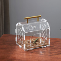 Boîte d'élevage rectangulaire transparente en acrylique magnétique OEM pour insectes, crabes ermites et reptiles
