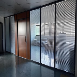 Cloison en verre encadrée moderne et professionnelle pour <span class=keywords><strong>bibliothèque</strong></span>, salle d'étude, cuisine extérieure - insonorisée, résistante au feu, cadre en aluminium - Product Image 2