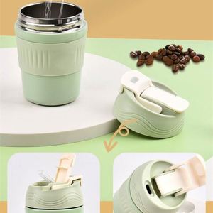 Wholesale 350ml Insulated Coffee Tumbler <b>Mug</b> 304 Stainless Steel with Straw <b>Double</b> <b>Wall</b> Vacuum Thermal Customizable Design - Product Image 4