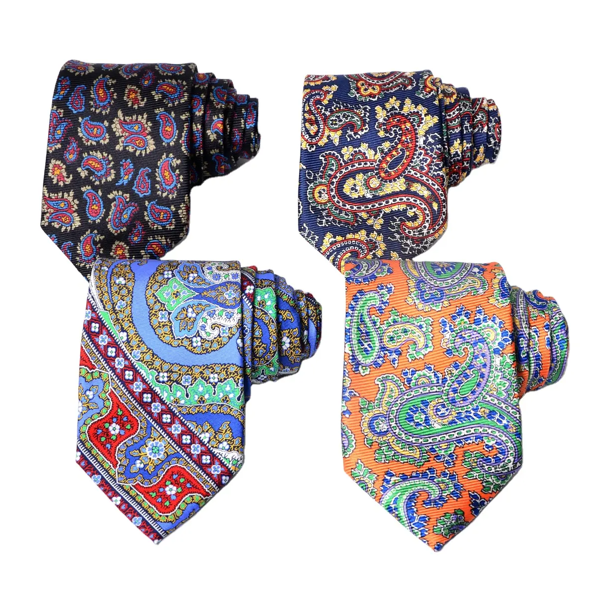 Tecido artesanal de impressão da tela dos homens personalizados para gravatas de seda
