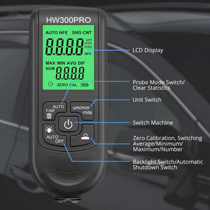 माप रेंज 0 ~ 2000μm उच्च परिशुद्धता कार ऑटो डिजिटल पेंट कोटिंग मोटाई गेज टेस्टर मीटर - Product Image 2