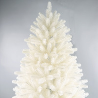 180cm PVC Künstliche Weiße Weihnachtsbäume mit Warmweißem LED-Licht für Weihnachtsdekoration
